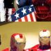 Collage of Iron Man and Captain America cosplayers in costume at a convention, alongside a man in sunglasses