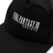 Black trucker cap with white Final Fantasy VII Rebirth logo printed on the front panel