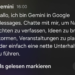 Screenshot of a Gemini in Google Messages notification introducing itself, in German